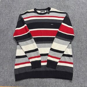 VTG Enyce Sweater Long-sleeve Men's 2XL Striped Red White Black Y2K Grunge